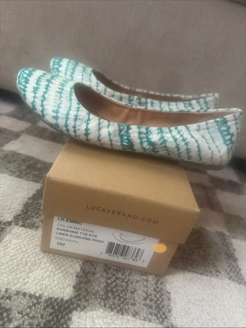 Lucky Brand Emmie Linen Ballet Flats - Teal